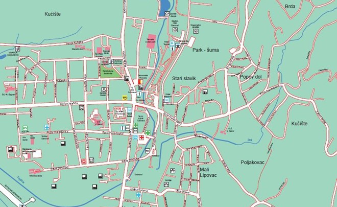 Zemljevid mesta Daruvar